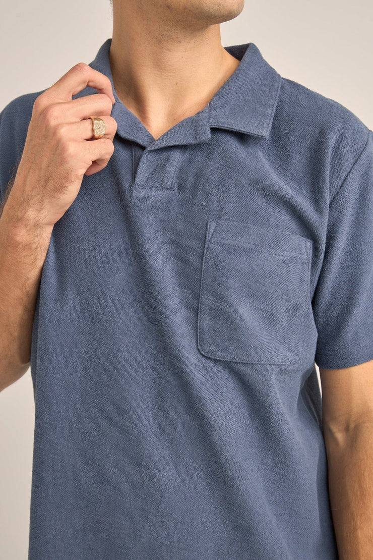 Vintage Terry Polo - Slate Blue