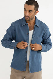 Textured Corduroy Shirt - Washed Indigo