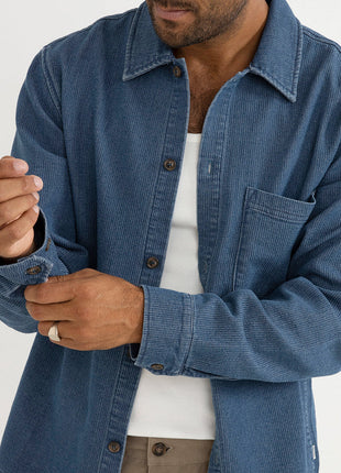 Textured Corduroy Shirt - Washed Indigo
