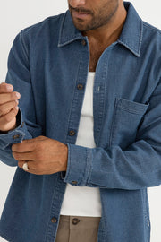 Textured Corduroy Shirt - Washed Indigo