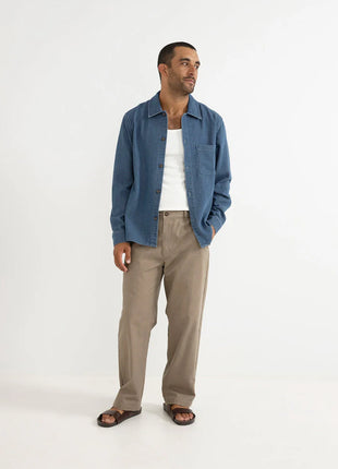 Textured Corduroy Shirt - Washed Indigo