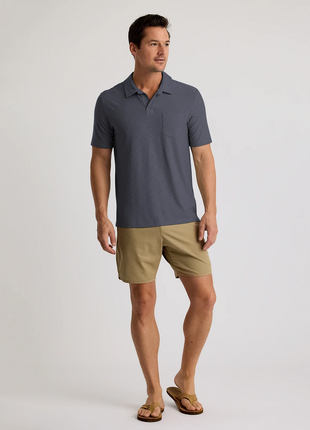 Bamboo Slub Polo - Storm Cloud