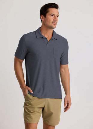 Bamboo Slub Polo - Storm Cloud