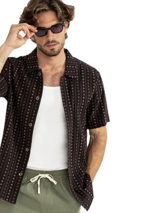 Dakota Stipe Shirt - Dark Umber