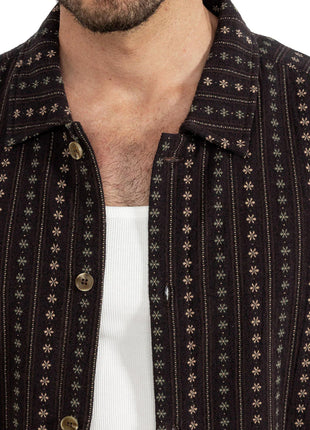 Dakota Stipe Shirt - Dark Umber