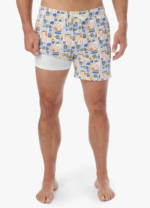 Bungalow Lined Short 5" - Beach Sun Tile