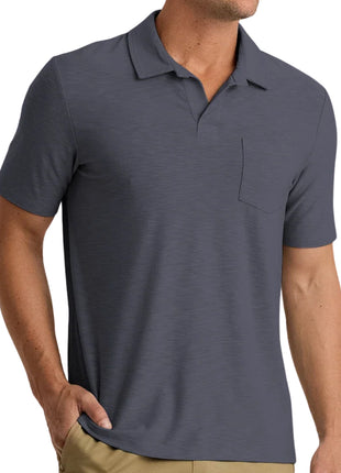 Bamboo Slub Polo - Storm Cloud