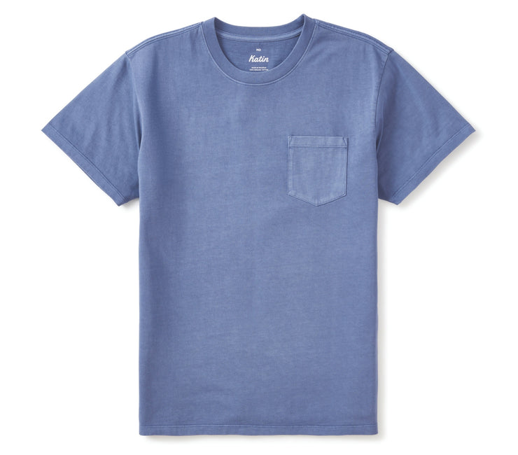 Base Pocket Tee - Blue Pigment Dye