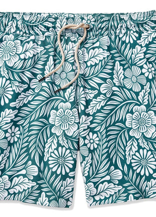 Bayberry Lined Short 7" - Green Floral