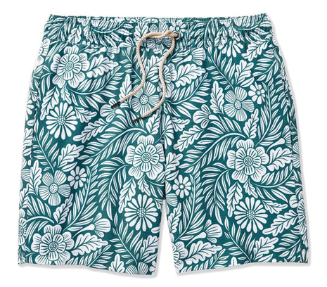 Bayberry Lined Short 7" - Green Floral