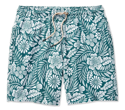 Bayberry Lined Short 7" - Green Floral
