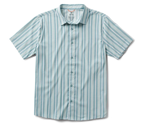 Bless Up Breathable Stretch Shirt - Dusty Blue Stripe