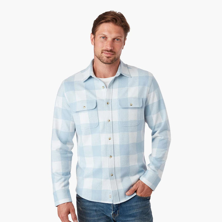 Dunewood Ultra Stretch Flannel - Light Blue Buffalo Check