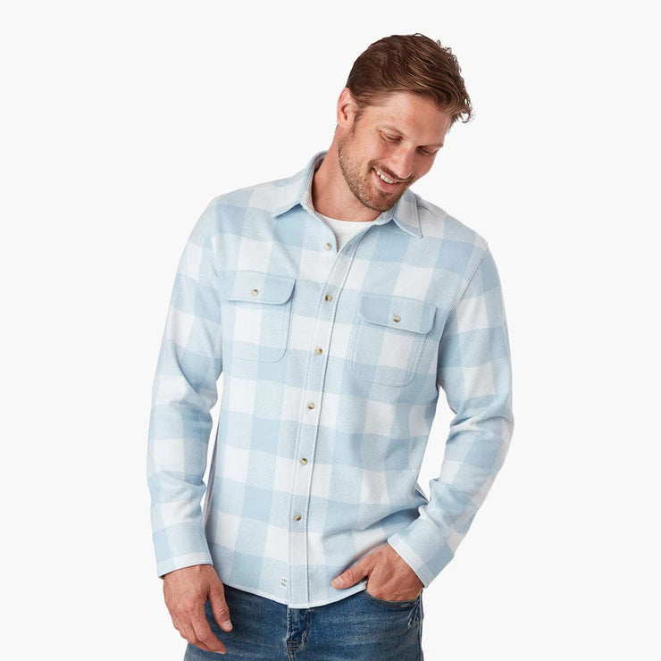 Dunewood Ultra Stretch Flannel - Light Blue Buffalo Check