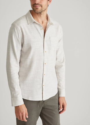 Stretch Selvage LS Shirt - Grey Stripe