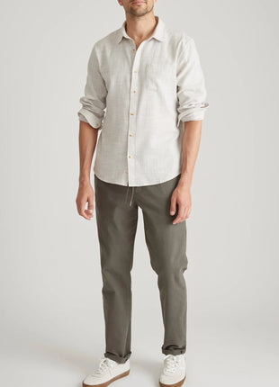 Stretch Selvage LS Shirt - Grey Stripe