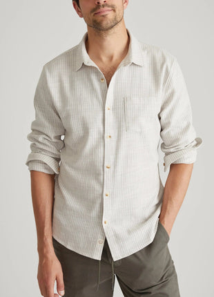 Stretch Selvage LS Shirt - Grey Stripe