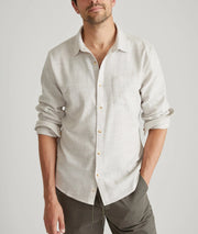 Stretch Selvage LS Shirt - Grey Stripe