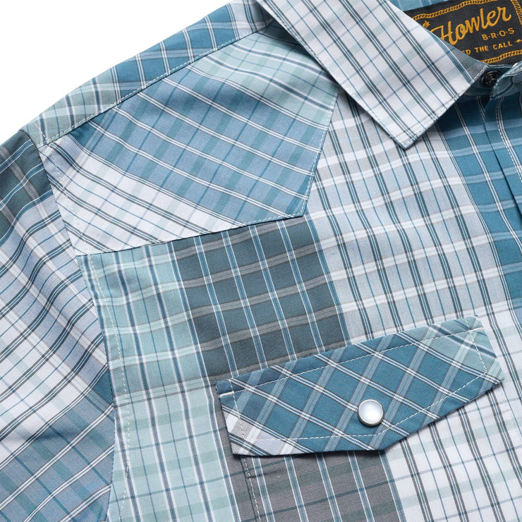 H Bar B Snap Shirt - Blue Plaid