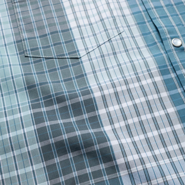 H Bar B Snap Shirt - Blue Plaid