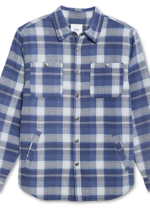 Harold Sherpa Lined Shacket - Blue Plaid