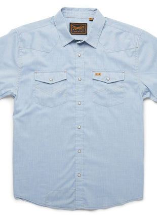 H Bar B Snap Shirt - Faded Blue Oxford