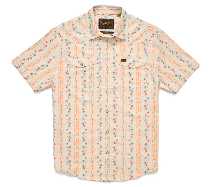 H Bar B Snap Shirt - Hibiscus Ribbons