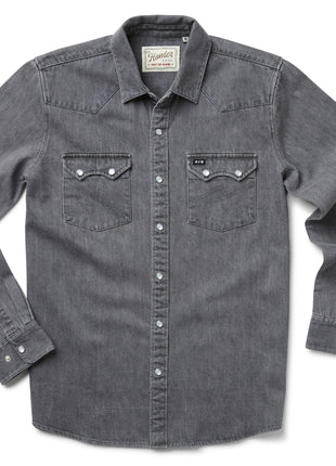 Dust Up Denim Snapshirt - Grey Wash
