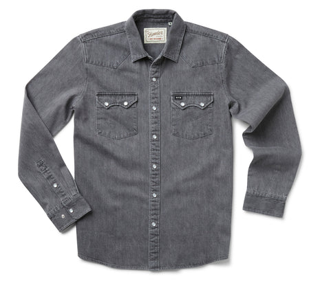Dust Up Denim Snapshirt - Grey Wash