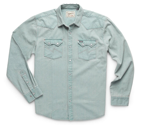 Dust Up Denim Snapshirt - Light Wash