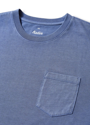 Base Pocket Tee - Blue Pigment Dye