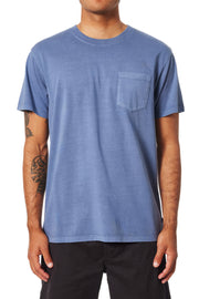 Base Pocket Tee - Blue Pigment Dye