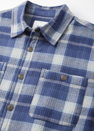 Harold Sherpa Lined Shacket - Blue Plaid