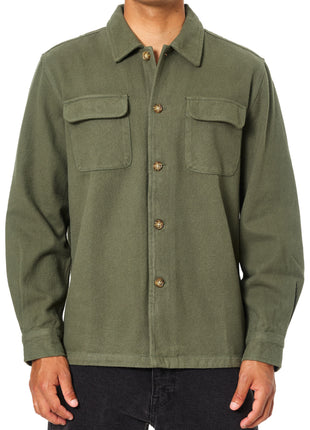 Shiloh Flannel Overshirt - Thyme Green