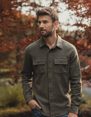 Comfort Terry Shirt Jacket - Dusty Olive