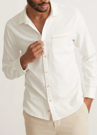 Stretch Selvage LS Shirt - Natural