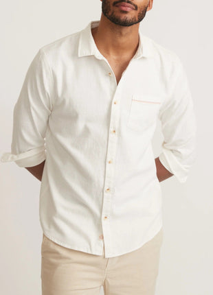 Stretch Selvage LS Shirt - Natural