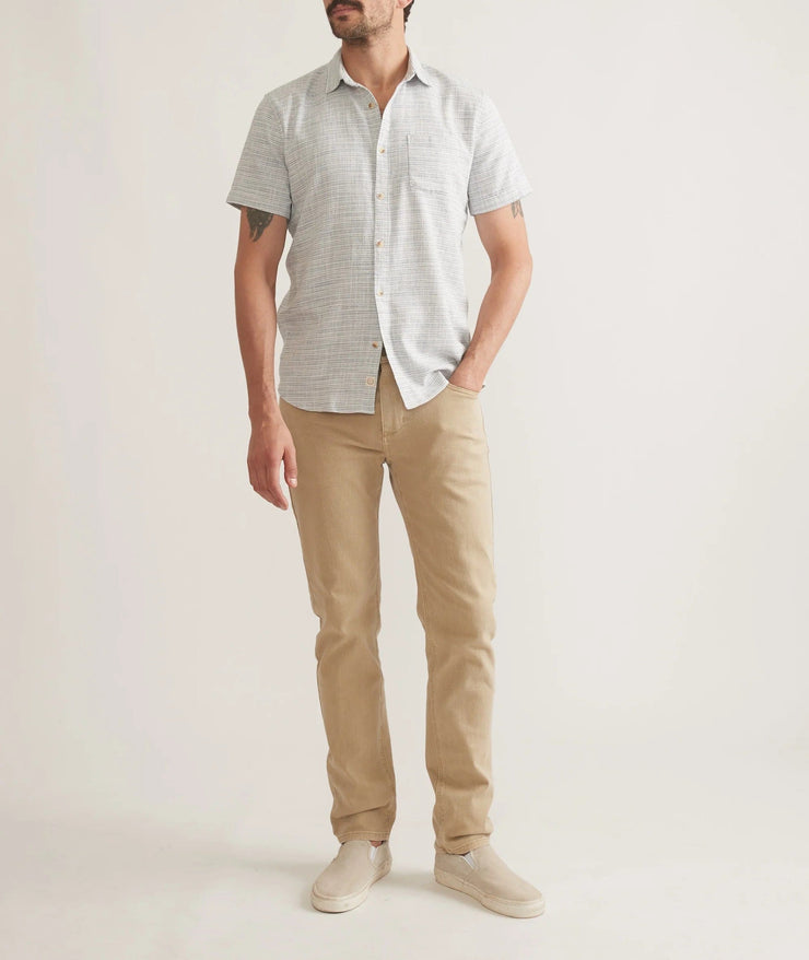 Stretch Selvage Shirt - Blue Mini Stripe