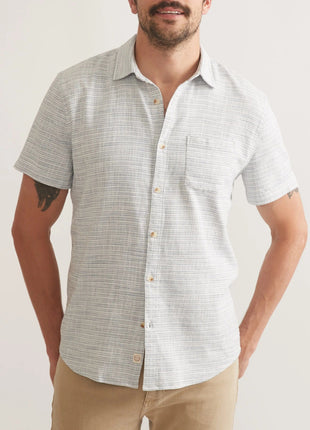 Stretch Selvage Shirt - Blue Mini Stripe