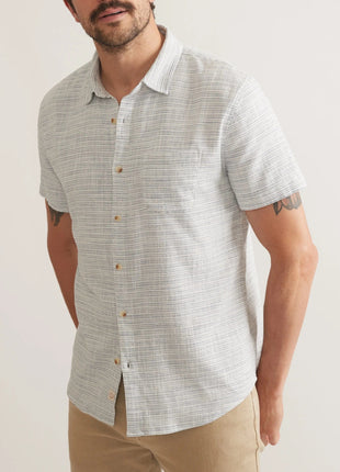 Stretch Selvage Shirt - Blue Mini Stripe