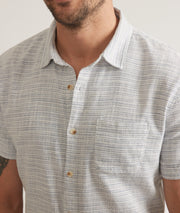 Stretch Selvage Shirt - Blue Mini Stripe