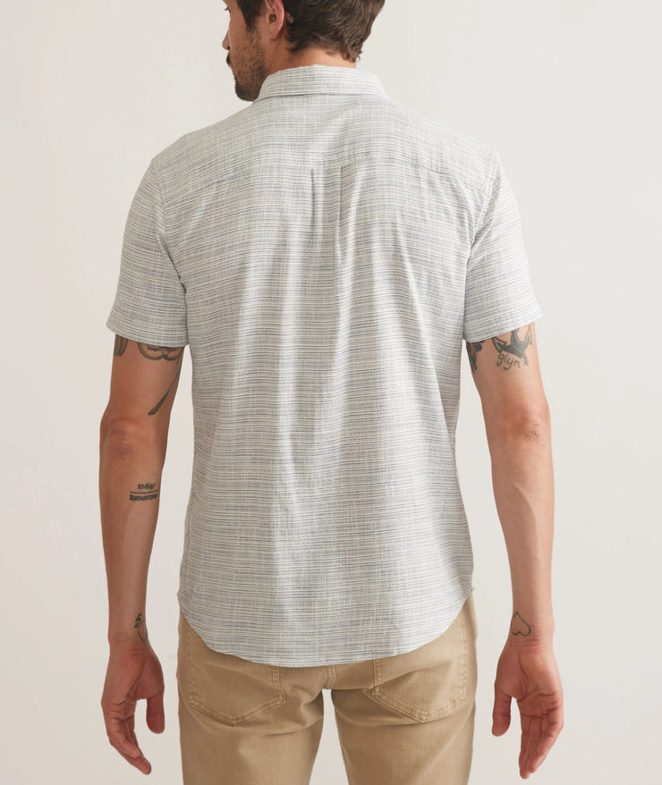 Stretch Selvage Shirt - Blue Mini Stripe