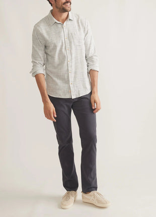 Stretch Selvage LS Shirt - Natural / Black Stripe