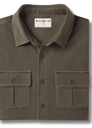 Comfort Terry Shirt Jacket - Dusty Olive