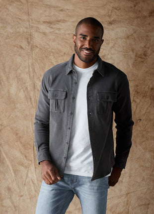 Comfort Terry Shirt Jacket - Steel
