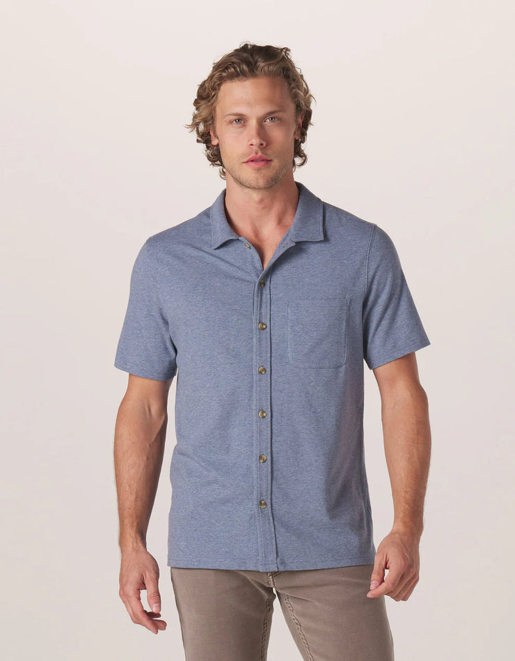 Puremeso Active Button Down - Lake Blue