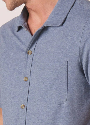 Puremeso Active Button Down - Lake Blue