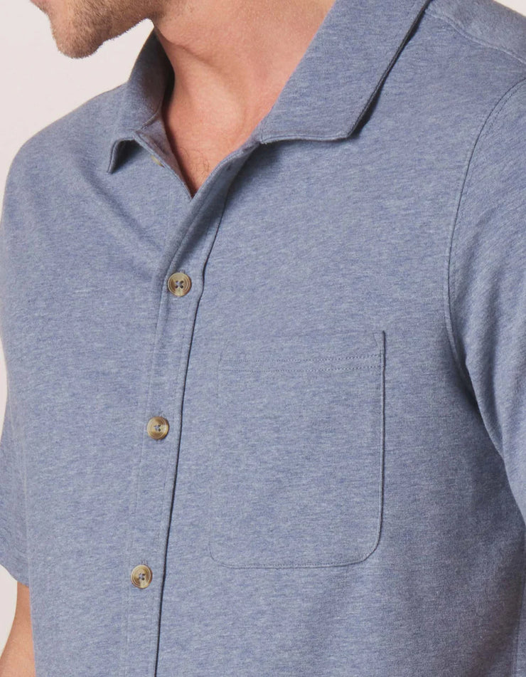 Puremeso Active Button Down - Lake Blue