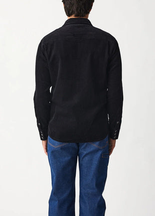 Reagan Pearl Snap Cord Shirt - Black