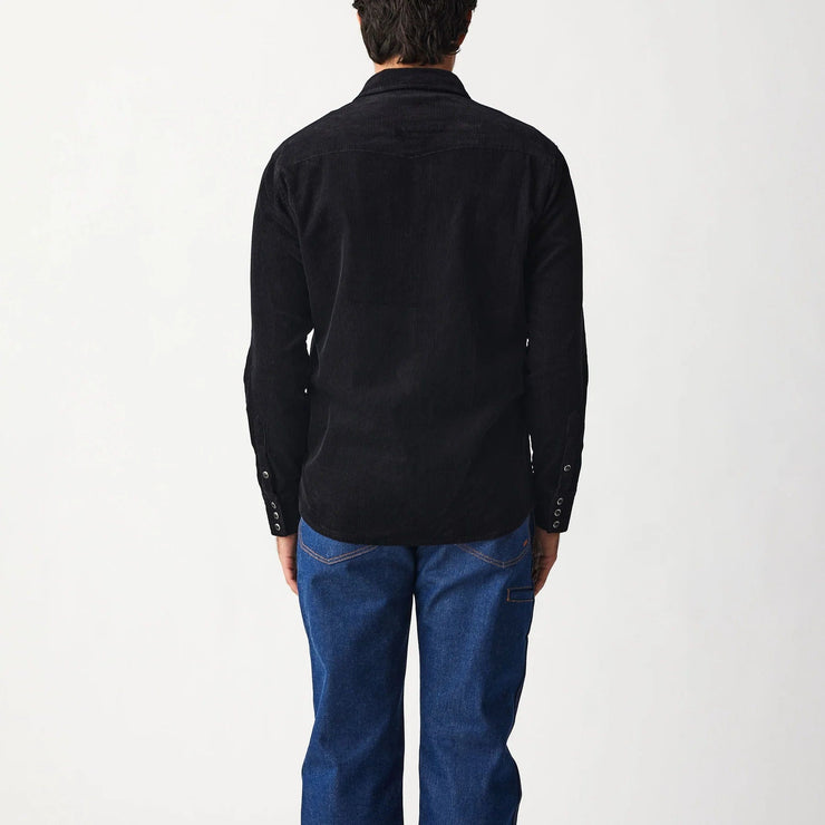 Reagan Pearl Snap Cord Shirt - Black